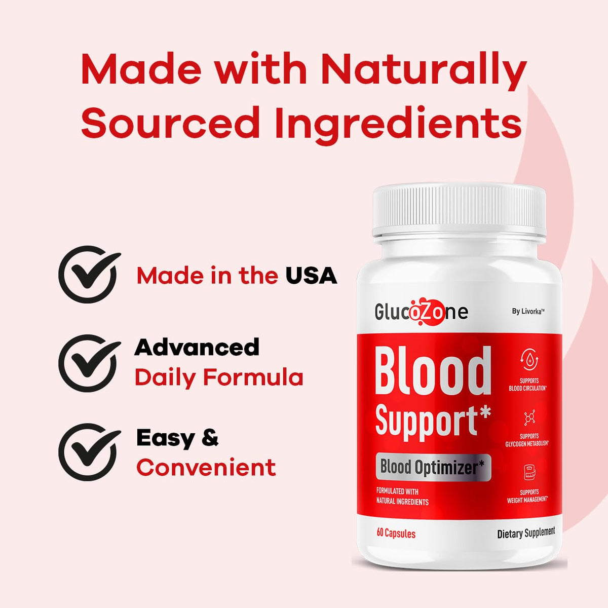LIVORKA GlucoZone Capsules vue de dos avec ingrédients