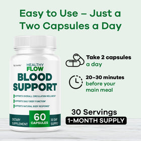 LIVORKA Healthy Flow 695 mg capsules ouvertes sur une table