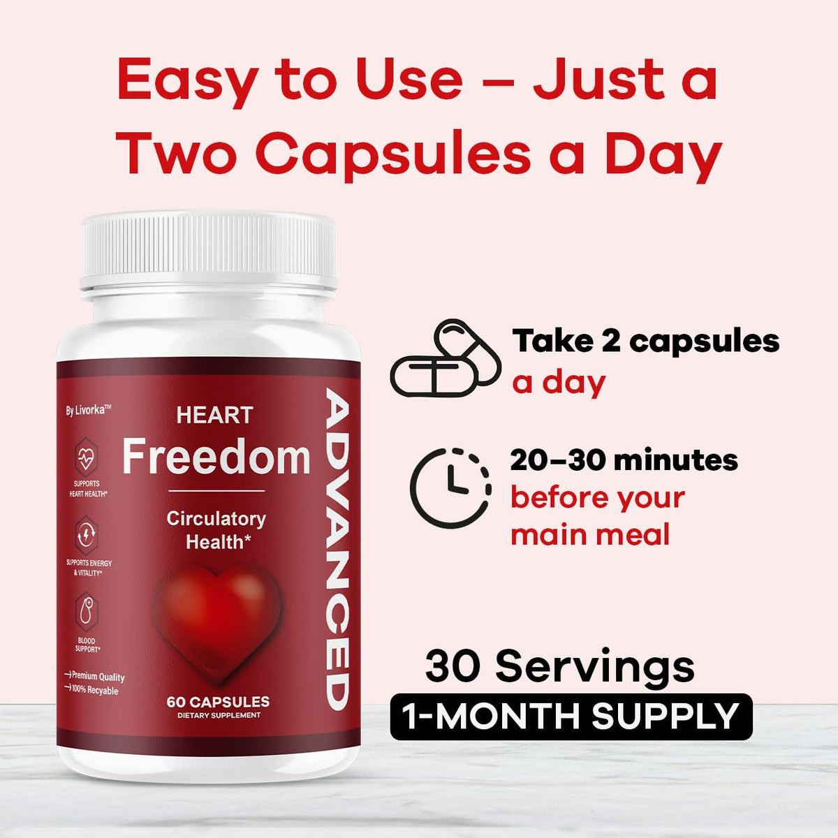 LIVORKA Heart Freedom Capsules avec dosage recommandé