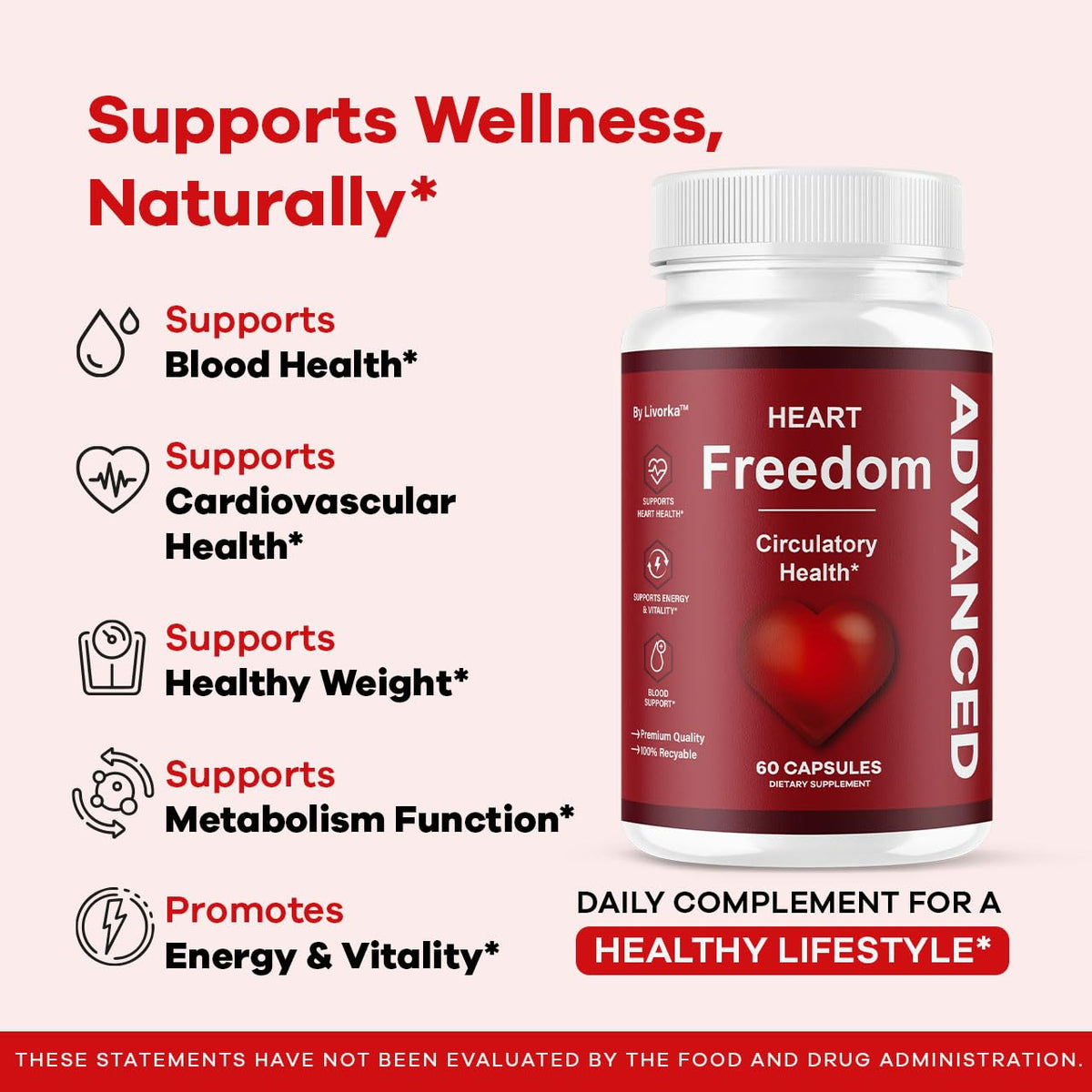 LIVORKA Heart Freedom Capsules vue latérale du flacon
