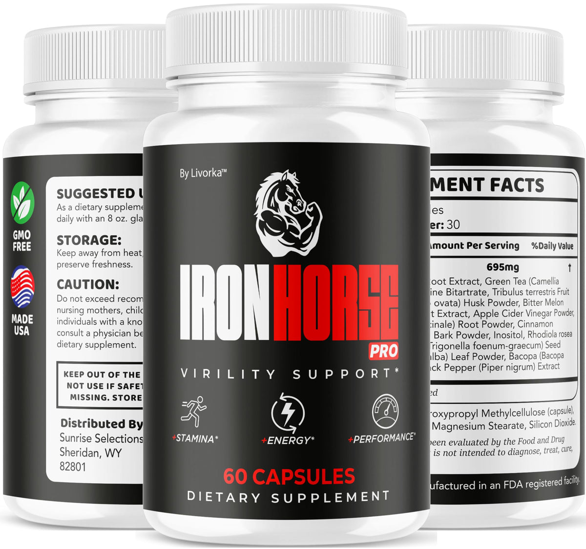LIVORKA Iron Horse Pro capsules dans leur emballage d'origine