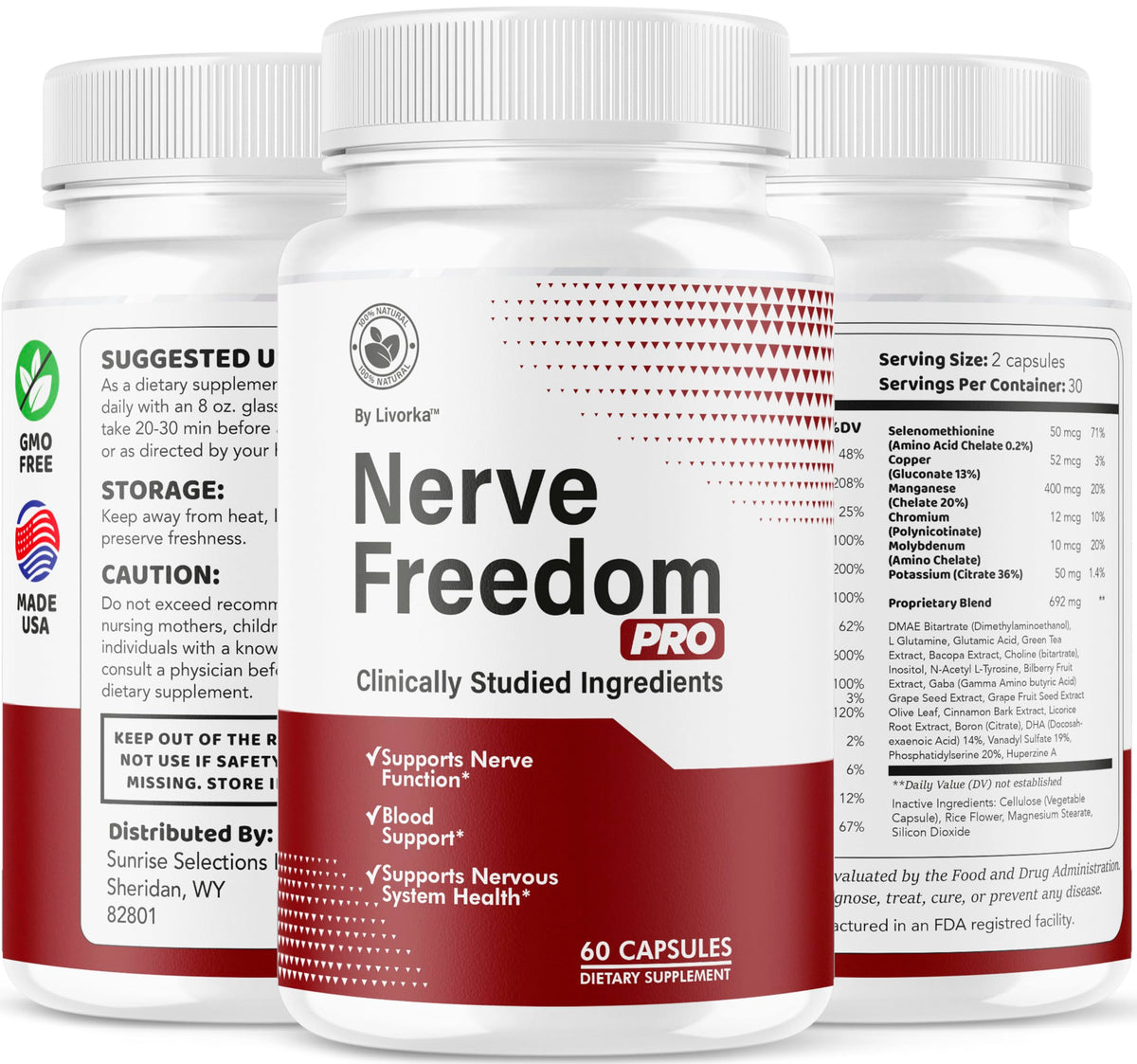 LIVORKA Nerve Freedom Pro sur une table avec d'autres compléments