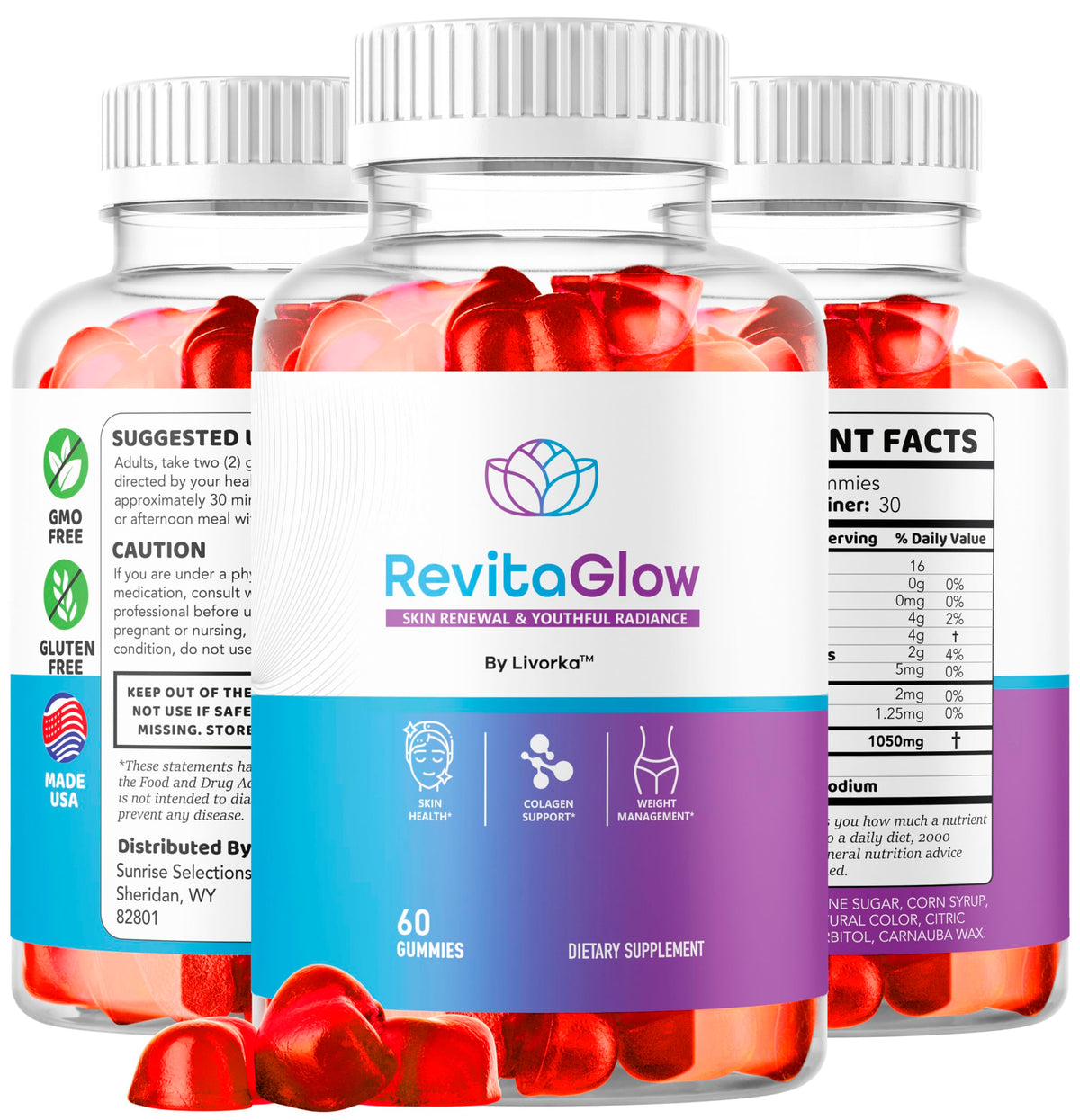 LIVORKA RevitaGlow Gummies sur un fond naturel