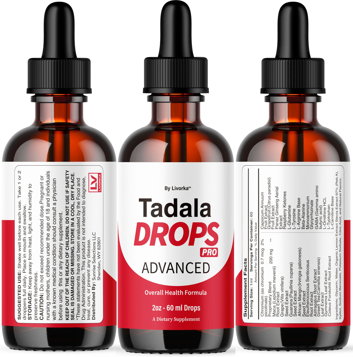 LIVORKA Tadala Drops Pro 30ml sur un fond neutre