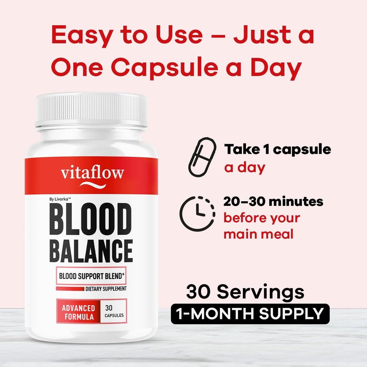 LIVORKA VitaFlow Capsules 90 en gros plan sur les capsules