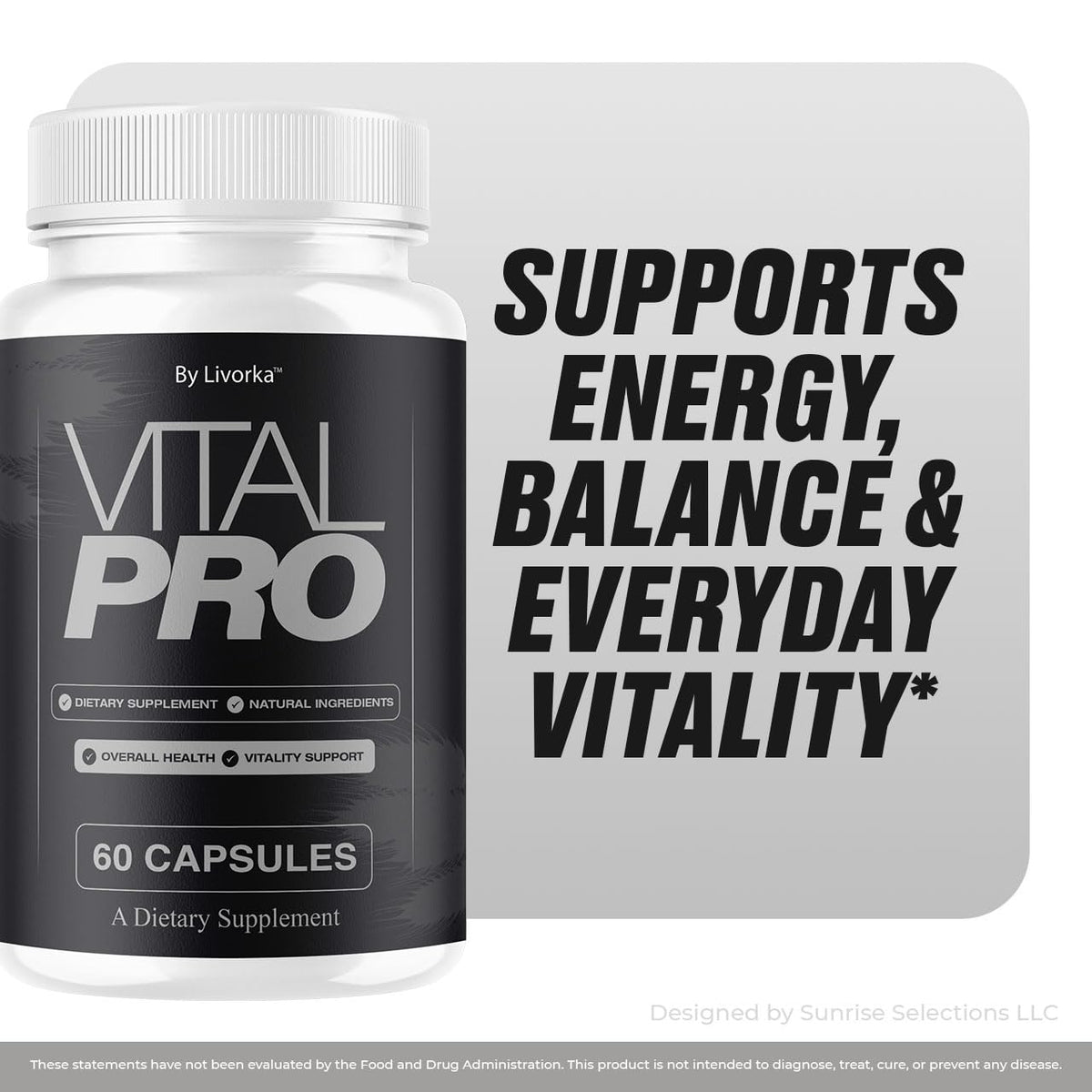 LIVORKA Vital Pro Capsules étiquette avec ingrédients et dosage