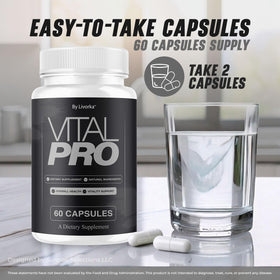 LIVORKA Vital Pro Capsules sur une table avec des légumes