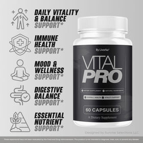 LIVORKA Vital Pro Capsules vue de côté montrant le flacon