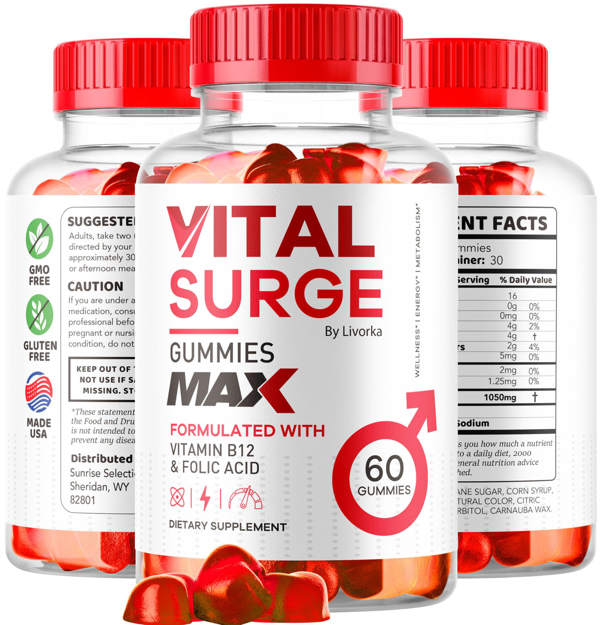LIVORKA Vital Surge MAX Gummies, contenu du pot