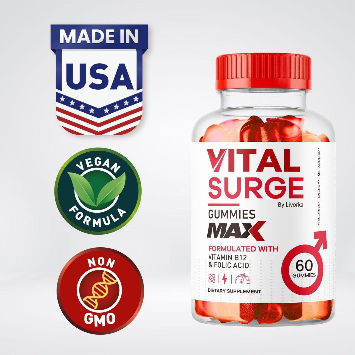LIVORKA Vital Surge MAX Gummies, présentation des gummies
