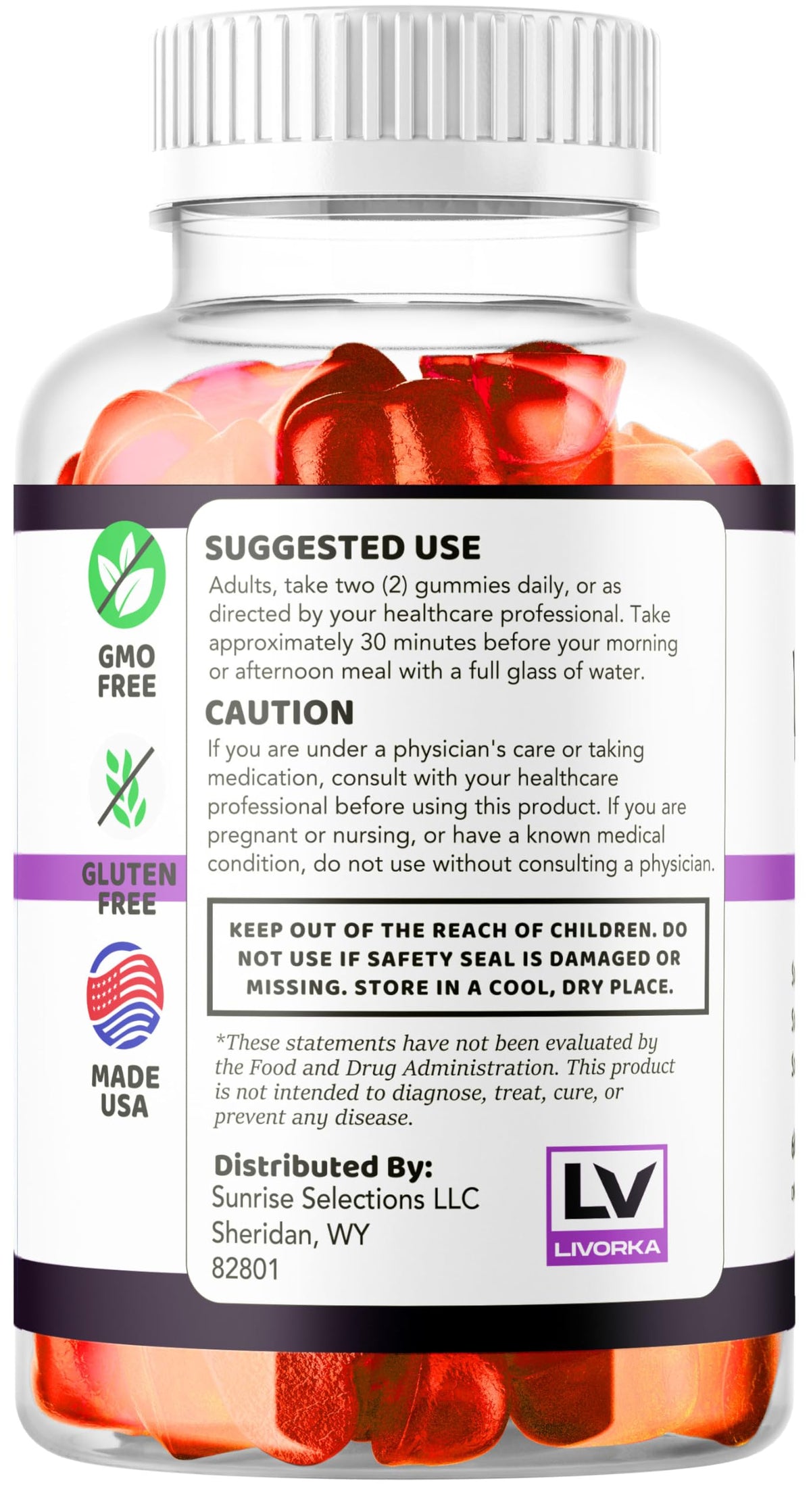 LIVORKA VitaRenew Gummies sur une table avec d'autres compléments