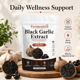 Lkdsoaf Extrait de Ail Noir Fermenté 300 Capsules - côté