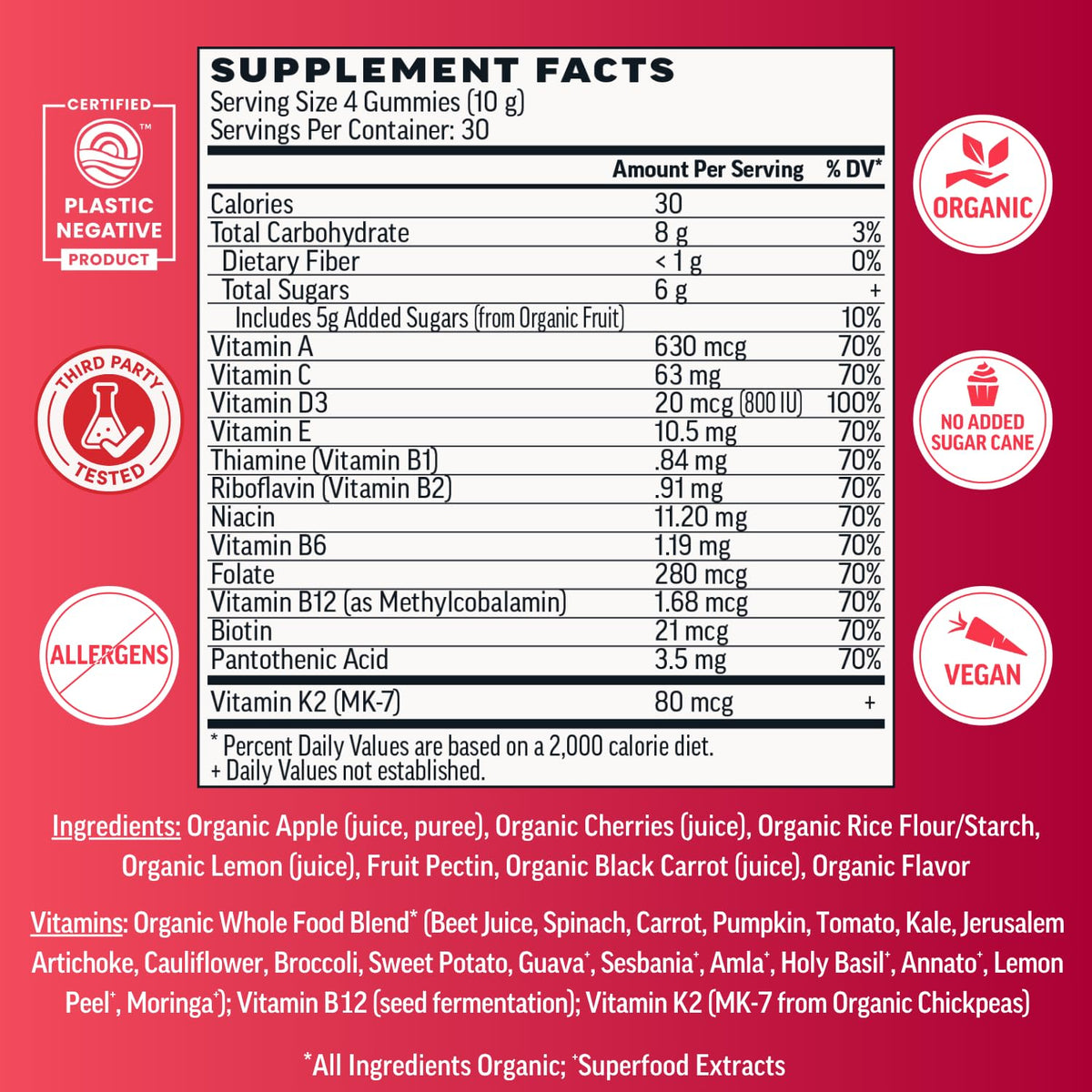 Llama Naturals Multivitamines Gélifiés Végétaliens 120 Ct, gélifiés en gros plan