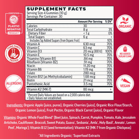 Llama Naturals Multivitamines Gélifiés Végétaliens 120 Ct, gélifiés en gros plan