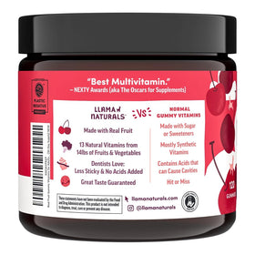 Llama Naturals Multivitamines Gélifiés Végétaliens 120 Ct, gélifiés sur une table