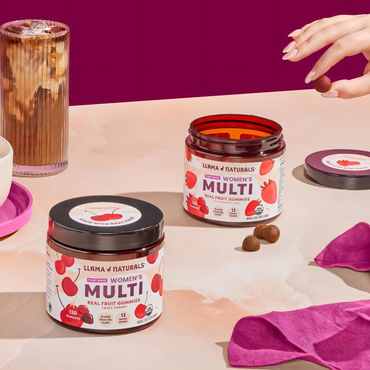 Llama Naturals Multivitamines Gummies, affichage des ingrédients