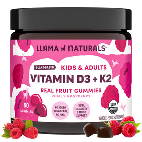 Llama Naturals Vitamine D3 Vegan Gummies framboise vue avant