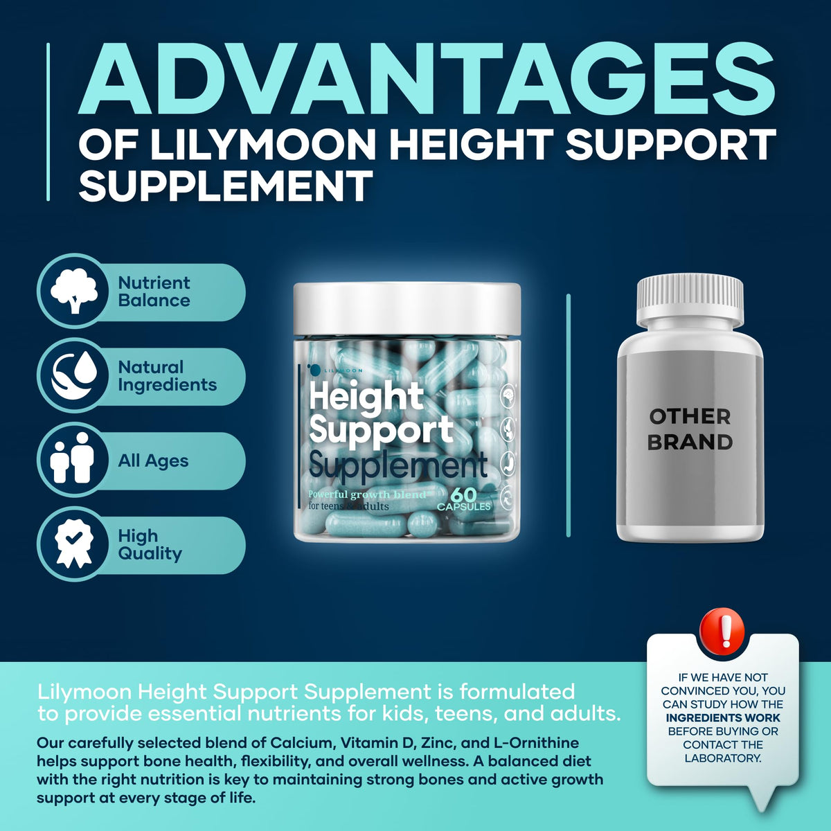 LM LILYNUTRAMOON Complément de Soutien à la Croissance - Boîte et capsules