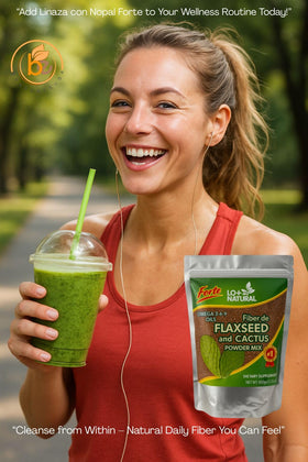 LO+NATURAL Linaza con Nopal Forte 209g en poudre dans un bol