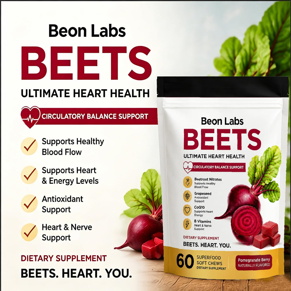 Logchci Beon Chews à la Betterave 259g arrière avec ingrédients