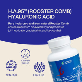 Longevity by Nature H.A.95 Acide Hyaluronique Capsules close-up with ingredients list