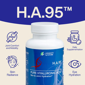 Longevity by Nature H.A.95 Capsules showing the bottle with 60 capsules