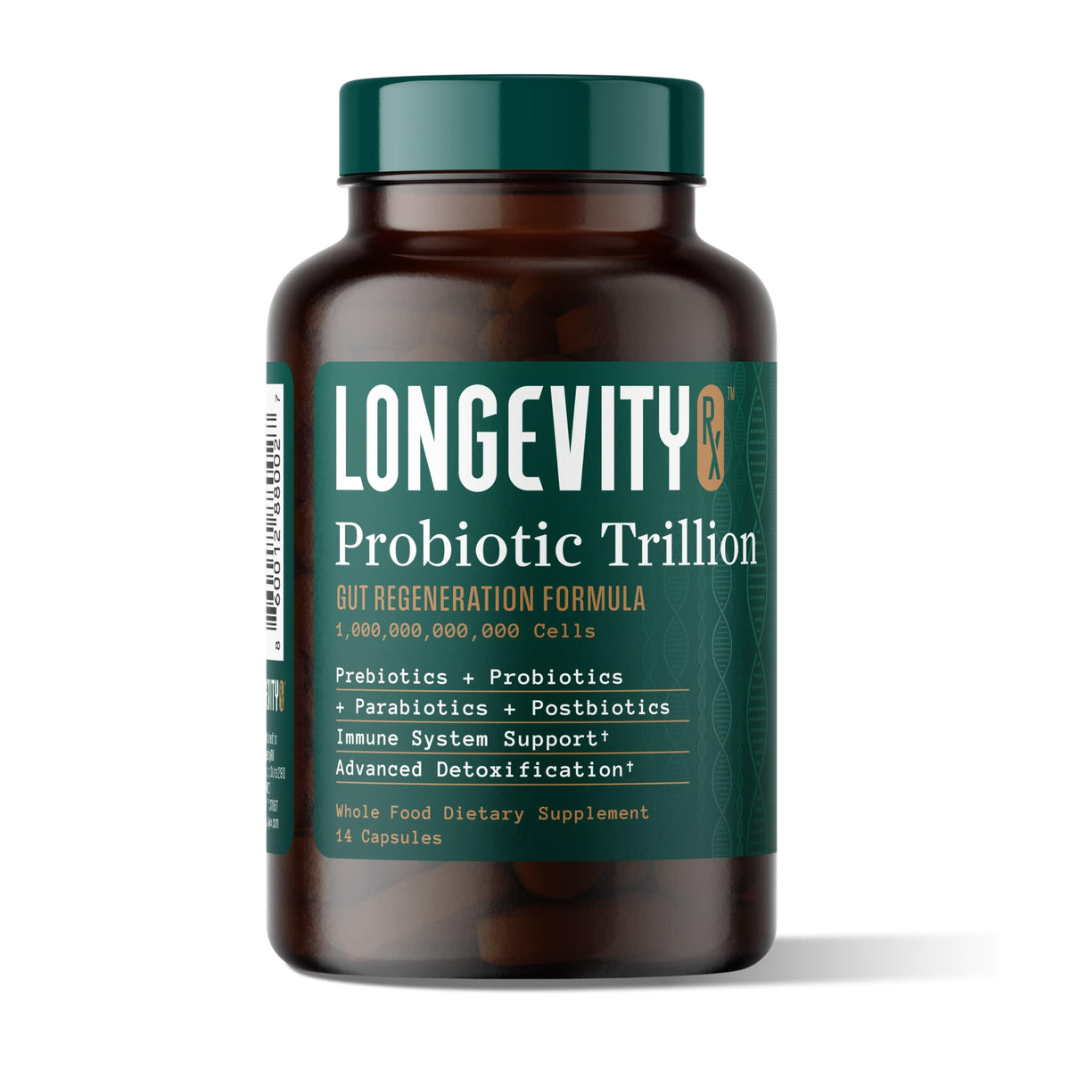 Longevity Rx Probiotic Trillion capsule front view