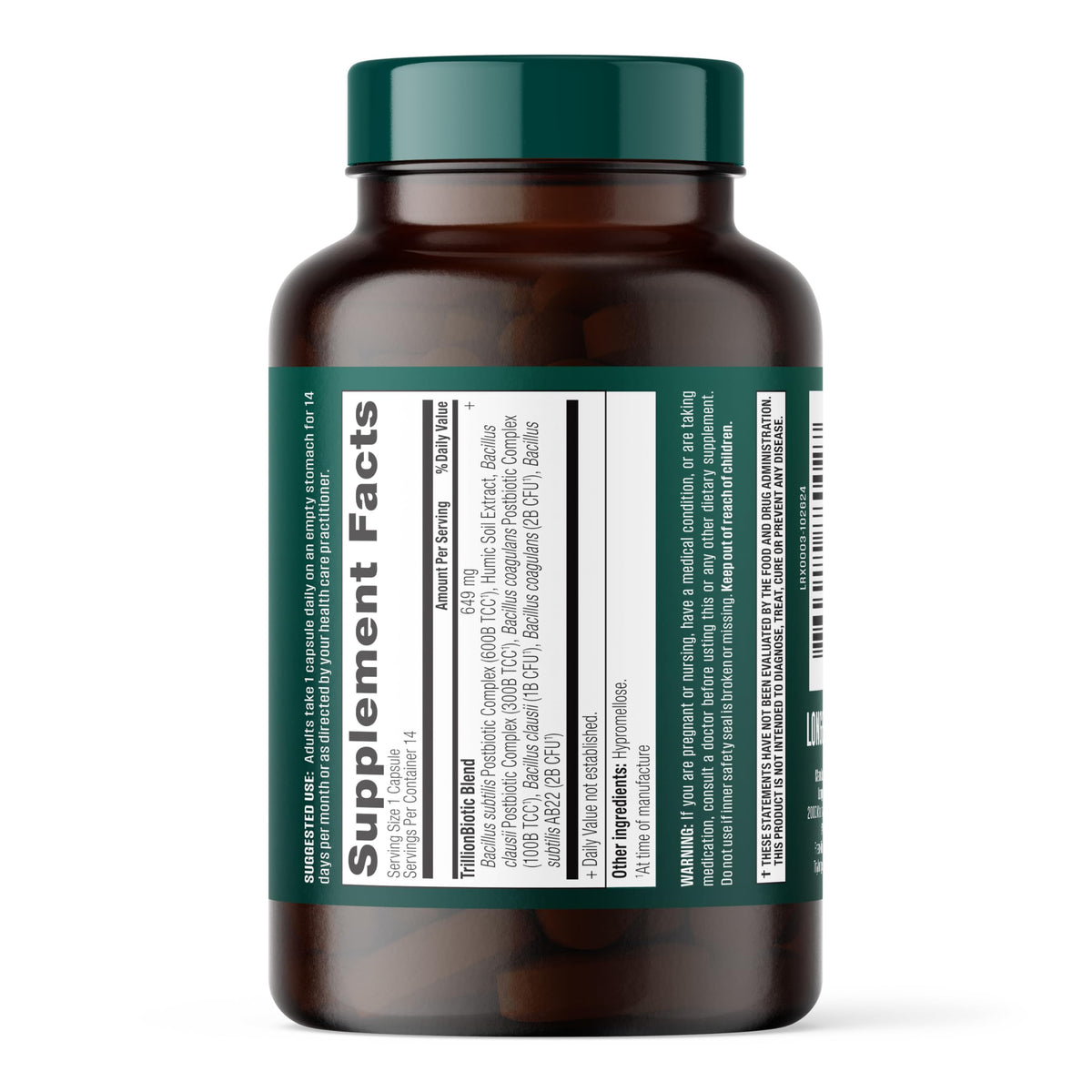 Longevity Rx Probiotic Trillion capsules in a bowl