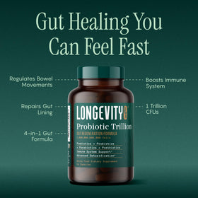 Longevity Rx Probiotic Trillion packaging side view