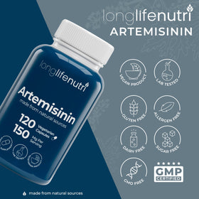 LongLifeNutri Artemisinin 150mg en lifestyle sur une table