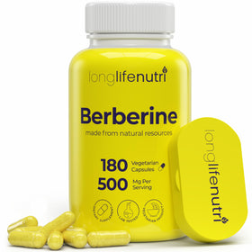 LongLifeNutri Berbérine 500mg HCL capsules végétariennes - vue avant