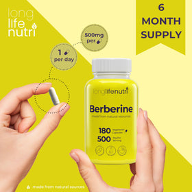 LongLifeNutri Berbérine 500mg HCL - vue des capsules