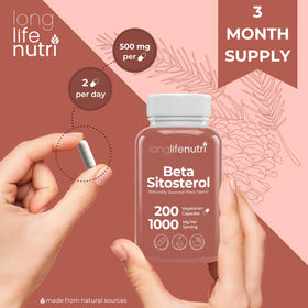 LongLifeNutri Beta Sitosterol 1000mg, gélules dans un organisateur de pilules