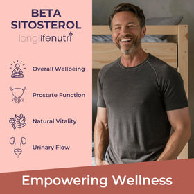 LongLifeNutri Beta Sitosterol 1000mg, vue arrière de la bouteille avec ingrédients