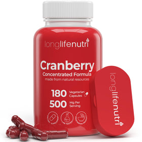 LongLifeNutri Extrait de Canneberge 500mg capsules végétariennes face