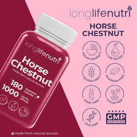 LongLifeNutri Extrait de Marronnier d'Inde 500mg avec des herbes environnantes