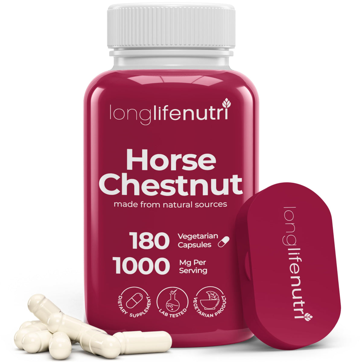LongLifeNutri Extrait de Marronnier d'Inde 500mg capsules front view
