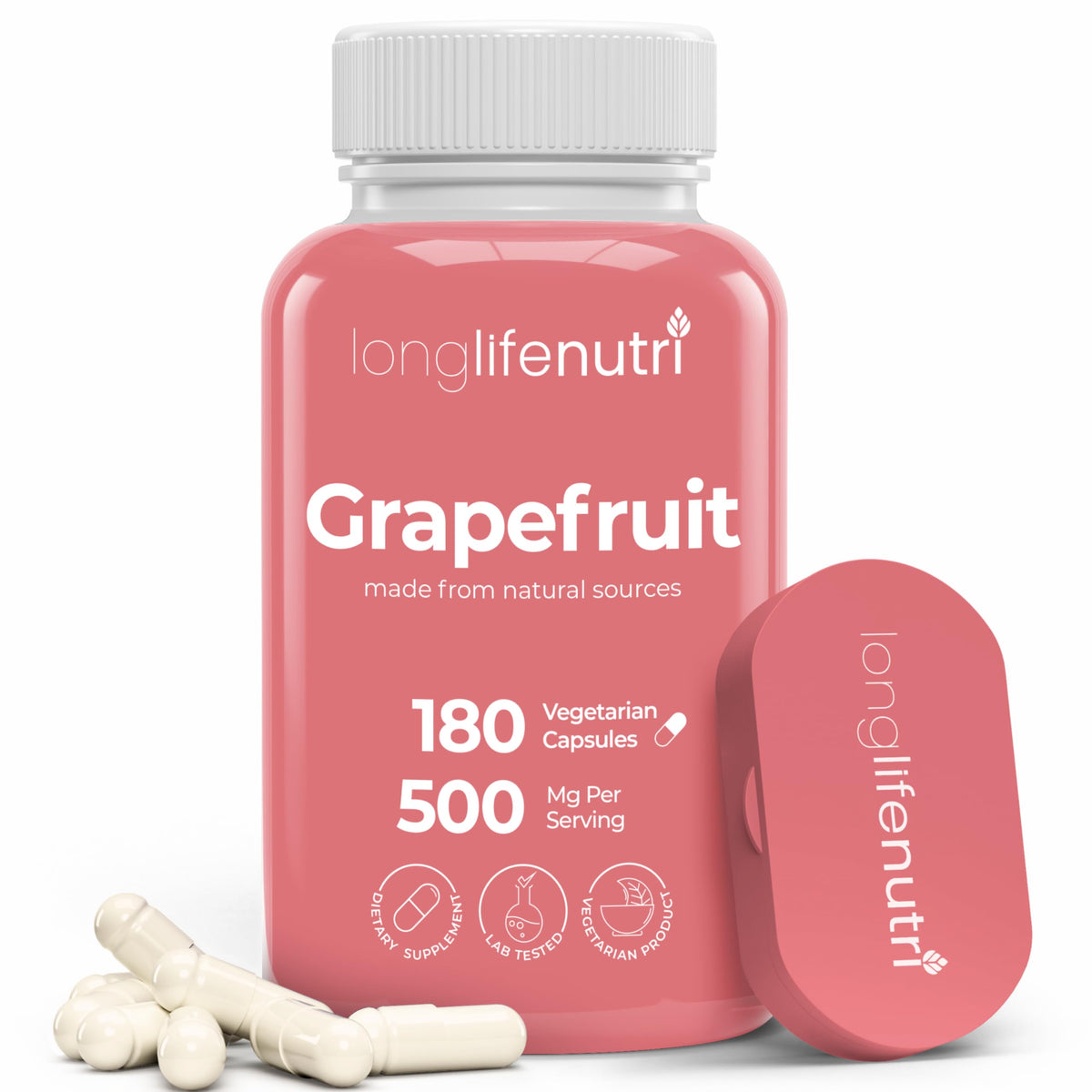 LongLifeNutri Extrait de Pépins de Pamplemousse 500mg bouteille vue de face