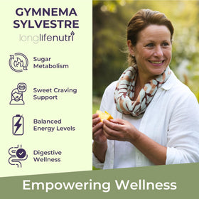 LongLifeNutri Gymnema Sylvestre 1000mg capsule végétale en gros plan