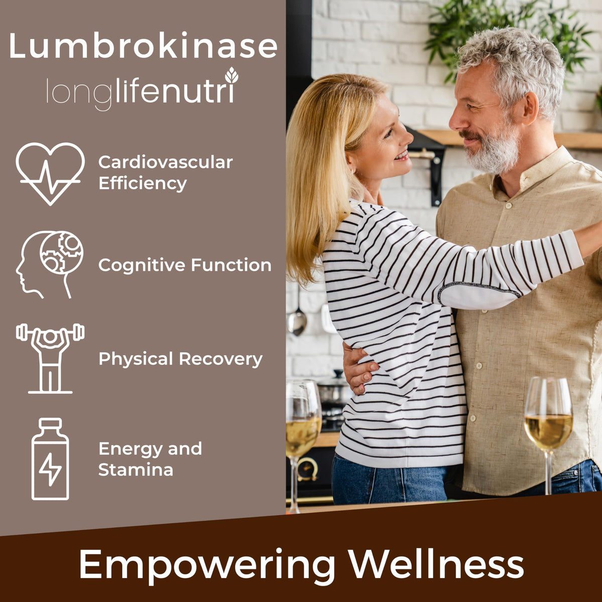 LongLifeNutri Lumbrokinase 100mg bouteille vue de côté