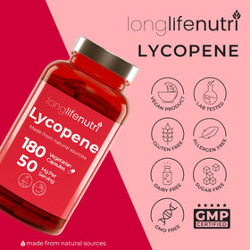 LongLifeNutri Lycopène 50mg gélules végétales accompagnées d'un verre d'eau