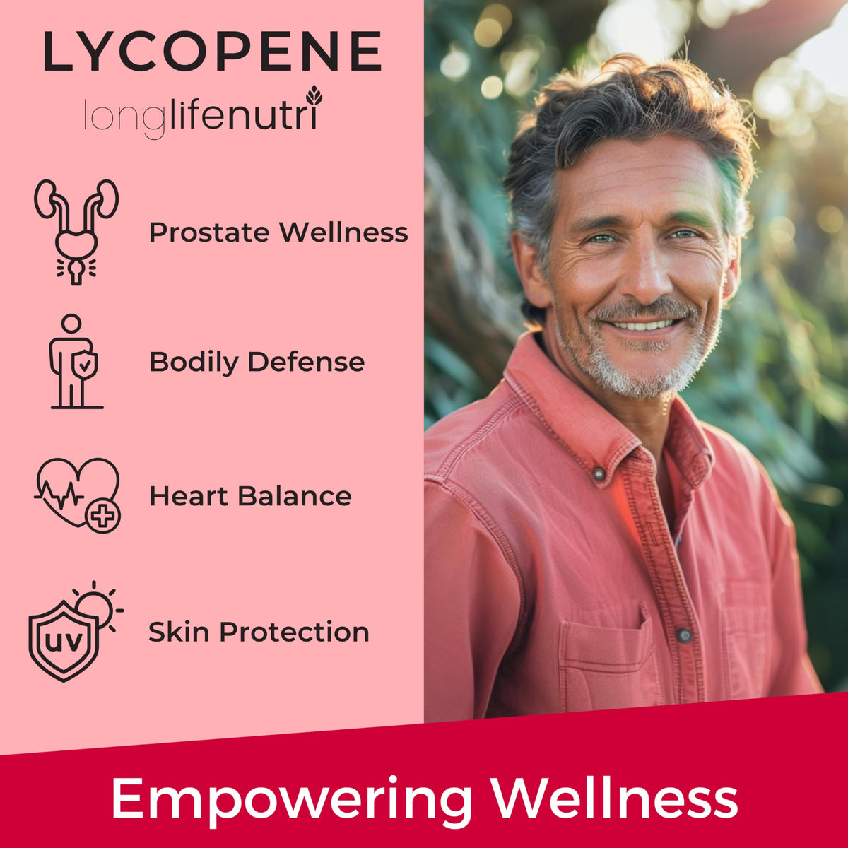 LongLifeNutri Lycopène 50mg gélules végétales avec étui à pilules