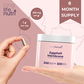 LongLifeNutri Membrane d'Oeuf 500mg bouteille vue de côté