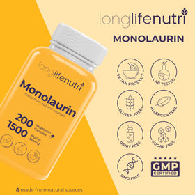 LongLifeNutri Monolaurin sur fond de verdure