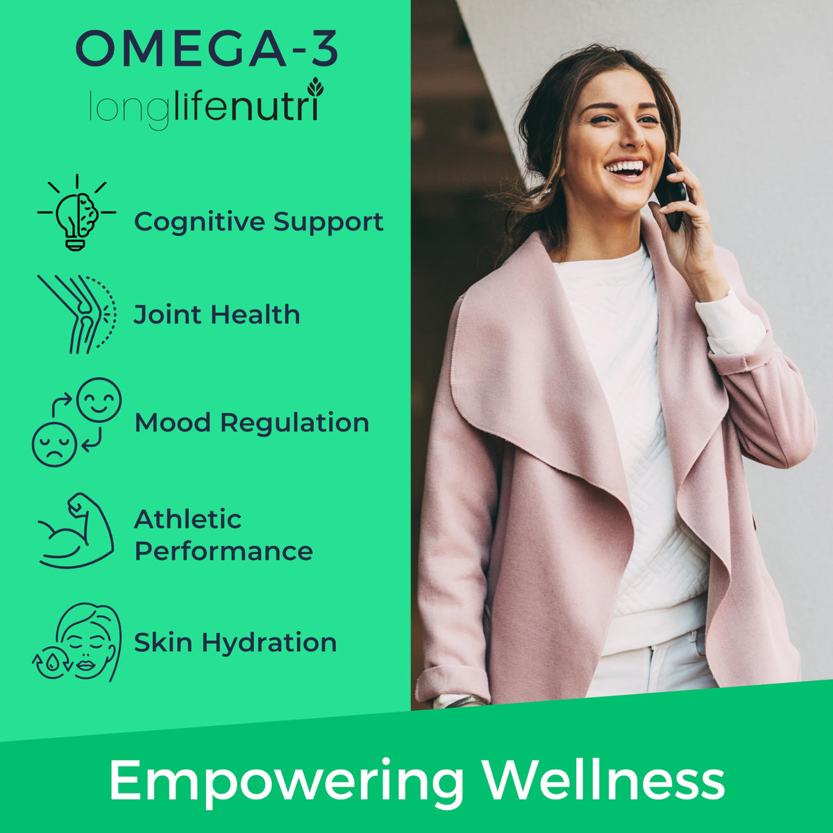 LongLifeNutri Omega 3 gélules avec organisateur de pilules