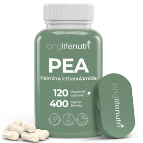 LongLifeNutri Palmitoylethanolamide 400mg capsules végétariennes en bouteille
