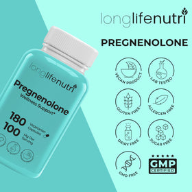 LongLifeNutri Pregnenolone 100mg capsules avec des ingrédients naturels