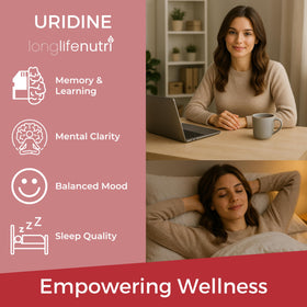 LongLifeNutri Uridine Monophosphate 300 mg avec un organisateur de pilules
