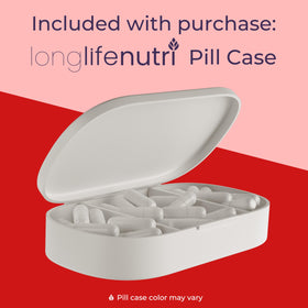 LongLifeNutri Urolithin A 1200 mg avec une grenade en arrière-plan
