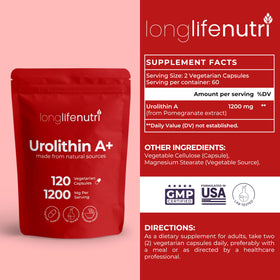 LongLifeNutri Urolithin A capsules végétariennes dans un organisateur de pilules
